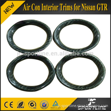 4pcs/set Carbon Fiber Air Con Surround Interior Trims for Nissa n R35 GT-R 09-15